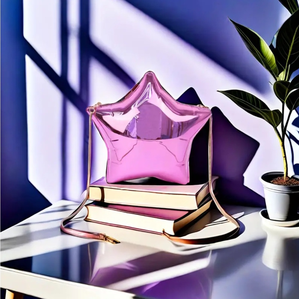 Pink Reflective Star Shaped Acrylic Crossbody Bag - Picture 1 of 3